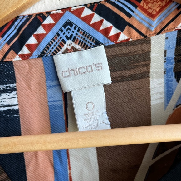 Chico’s Tribal Tie-Sleeve Top - Picture 9 of 10